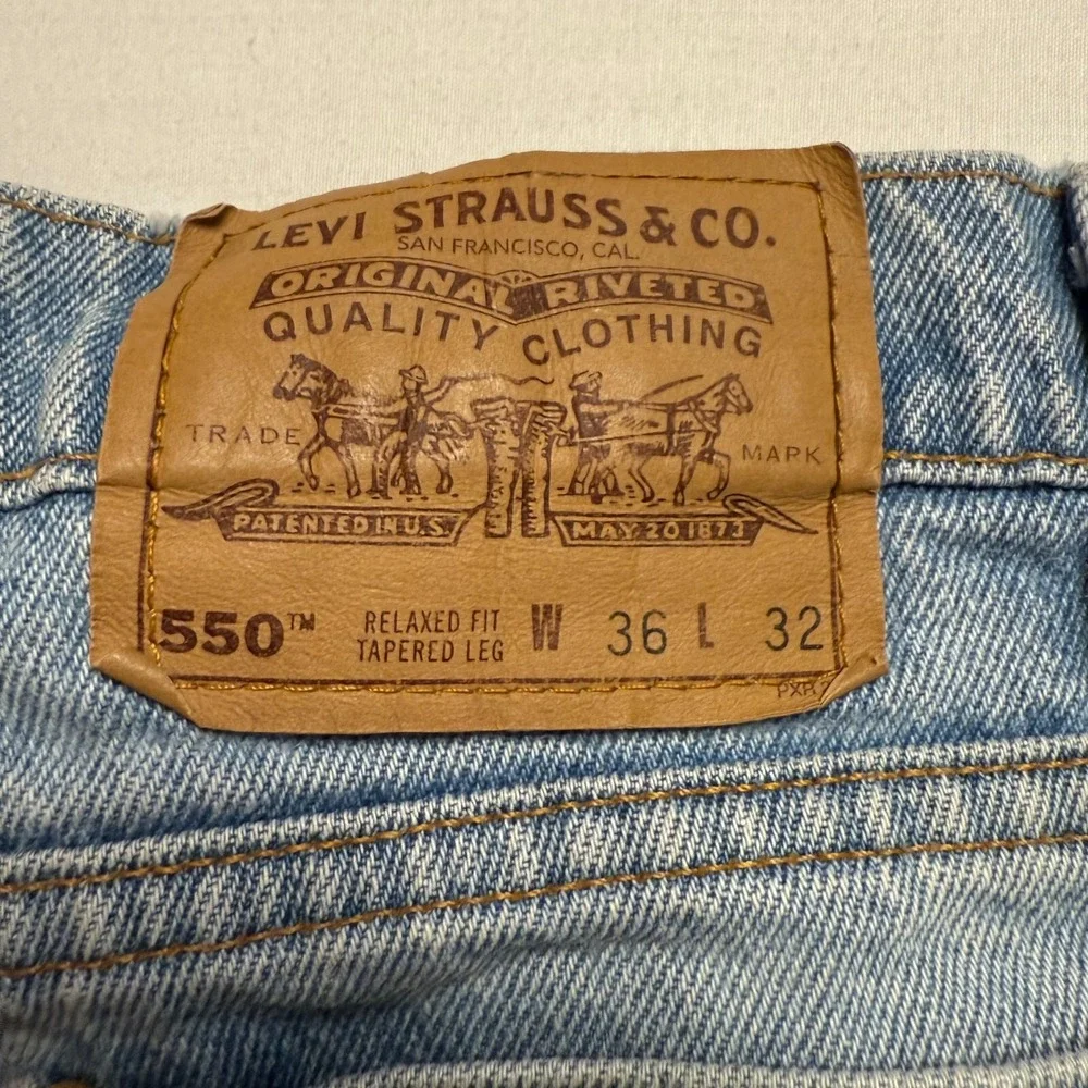 Levis 550 Jeans Mens 36x32‎ Blue Relaxed Fit Tapered Leg 90s Orange Tab USA